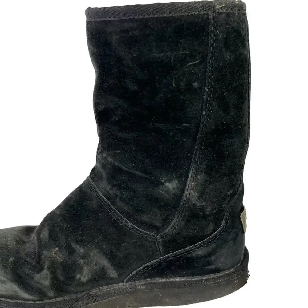 Ugg Australia Womens 5116 Mayfaire Black Side Zip Suede Genuine Leather Boots 6